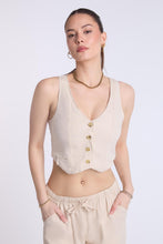 Linen-Blend Tailored Vest thumbnail 4