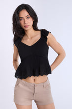 Eyelet Flutter Sleeve Babydoll Top thumbnail 2