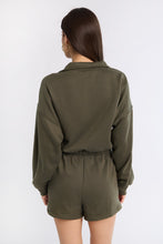 Zip-Up Fleece Long Sleeve Mock Neck Romper thumbnail 3