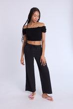 Cotton High Rise Drawstring Wide Leg Pants thumbnail 3