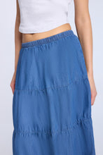 Chambray Tiered Maxi Skirt thumbnail 4