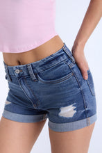 High Rise Midi Curvy Denim Shorts thumbnail 2