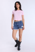 High Rise Midi Curvy Denim Shorts thumbnail 4
