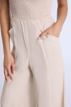 Linen-Blend Smocked Wide Leg Jumpsuit thumbnail 12