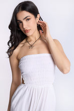 Linen-Blend Strapless Smocked Jumpsuit thumbnail 3
