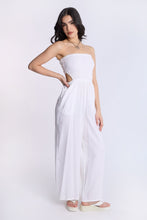 Linen-Blend Strapless Smocked Jumpsuit thumbnail 4