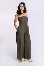 Linen-Blend Strapless Smocked Jumpsuit thumbnail 6