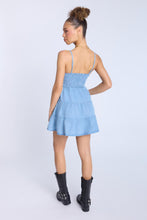 Chambray Smocked Tiered Mini Dress thumbnail 4