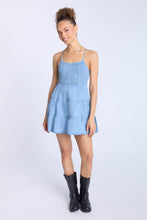 Chambray Smocked Tiered Mini Dress thumbnail 5