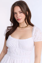 Eyelet Embroidered Channeled Waist Mini Dress thumbnail 3