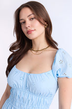 Eyelet Embroidered Channeled Waist Mini Dress thumbnail 8