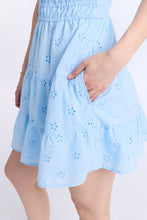 Eyelet Embroidered Channeled Waist Mini Dress thumbnail 11