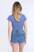 High Rise Midi Curvy Denim Shorts thumbnail 3