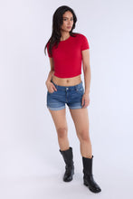 Low Rise Midi Denim Shorts thumbnail 4
