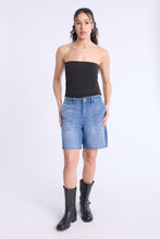 High Rise Bermuda Carpenter Denim Shorts thumbnail 4