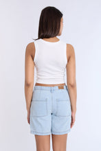 High Rise Denim Bermuda Carpenter Shorts thumbnail 3