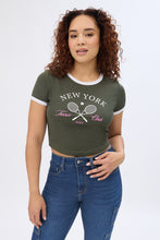 Short Sleeve Crew Neck Baby Tee thumbnail 1
