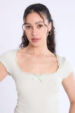 Short Sleeve Lace Trim Baby Tee thumbnail 2