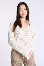 Crochet-Style V-Neck Sweater thumbnail 1