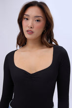 Ribbed Knit Long Sleeve Sweetheart Neckline Bodysuit thumbnail 7