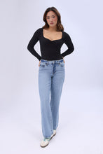Ribbed Knit Long Sleeve Sweetheart Neckline Bodysuit thumbnail 8