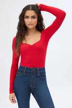 Ribbed Knit Long Sleeve Sweetheart Neckline Bodysuit thumbnail 5