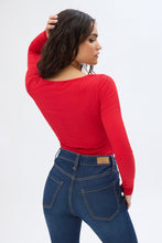 Ribbed Knit Long Sleeve Sweetheart Neckline Bodysuit thumbnail 16