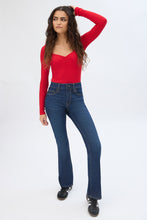 Ribbed Knit Long Sleeve Sweetheart Neckline Bodysuit thumbnail 18