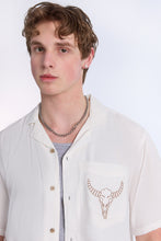 Linen-Blend Western Embroidered Short Sleeve Shirt thumbnail 2