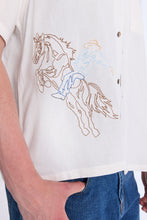 Linen-Blend Western Embroidered Short Sleeve Shirt thumbnail 5
