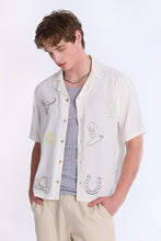 Linen-Blend Western Embroidered Short Sleeve Shirt thumbnail 1