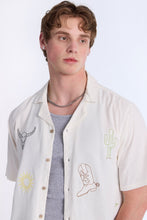 Linen-Blend Western Embroidered Short Sleeve Shirt thumbnail 2