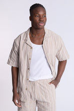 Cotton Textured Striped Knit Short Sleeve Shirt thumbnail 1