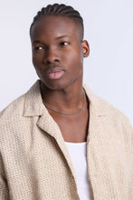 Cotton-Blend Textured Geometric Knit Short Sleeve Shirt thumbnail 2