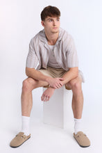 Linen-Blend Textured Striped Short Sleeve Shirt thumbnail 9