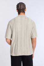 Cotton-Blend Button-Up Short Sleeve Textured Knit Shirt thumbnail 8