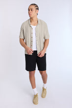 Cotton-Blend Button-Up Short Sleeve Textured Knit Shirt thumbnail 9