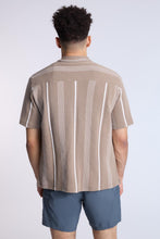 Cotton-Blend Sweater Knit Striped Short Sleeve Shirt thumbnail 7