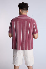 Cotton-Blend Sweater Knit Striped Short Sleeve Shirt thumbnail 11