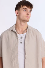 Linen-Blend Striped Seersucker Short Sleeve Shirt thumbnail 3