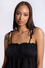 Ruched Babydoll Top With Tie Straps thumbnail 3