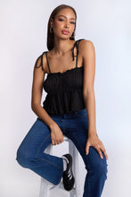 Ruched Babydoll Top With Tie Straps thumbnail 6