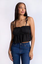 Ruched Babydoll Top With Tie Straps thumbnail 2