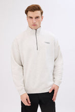 Aéropostale Small Print Mock Neck Quarter-Zip Sweatshirt thumbnail 1