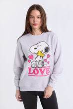 Peanuts Snoopy Love Graphic Glitter Crew Neck Sweatshirt thumbnail 1