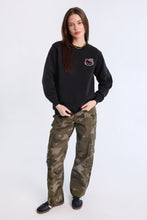 Hello Kitty Graphic Neon Puff Print Crew Neck Sweatshirt thumbnail 4