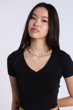 AERO Cotton Short Sleeve V-Neck Cropped Tee thumbnail 7