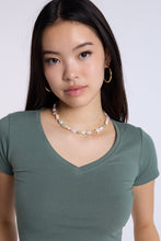 AERO Cotton Short Sleeve V-Neck Cropped Tee thumbnail 10