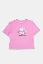 Hello Kitty With Ribbon Bow Graphic Baby Tee thumbnail 1