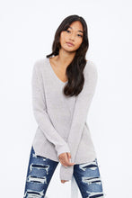 V-Neck Waffle Popcorn Sweater thumbnail 6
